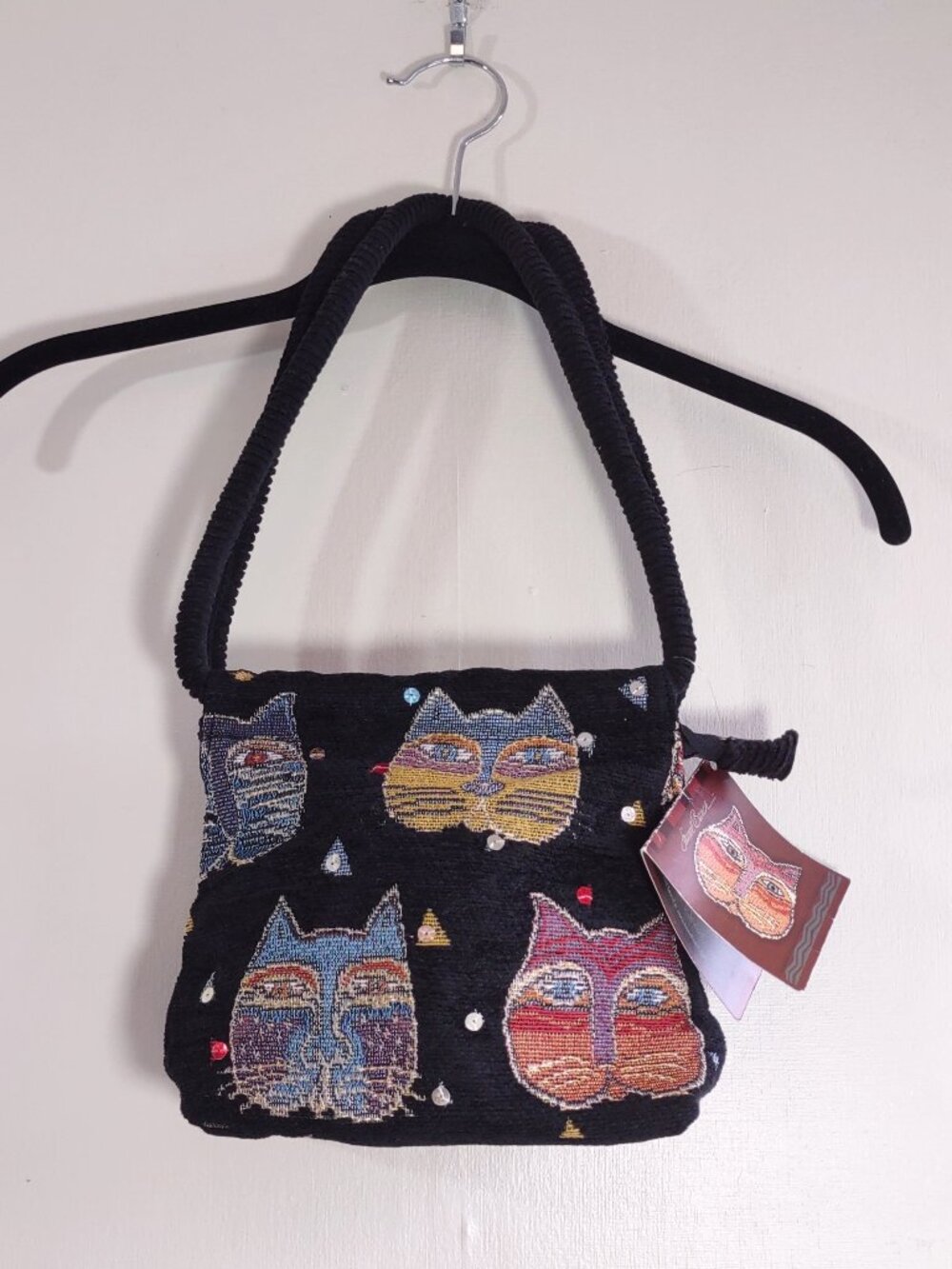 NEW Laurel Burch Fantastic Feline Tapestry Shoulder Bag Boho Whimsy Artsy Cats - Picture 3 of 9